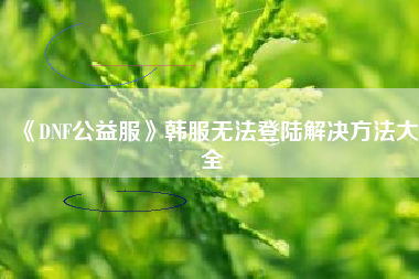 《DNF公益服》韩服无法登陆解决方法大全