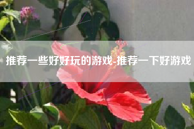 推荐一些好好玩的游戏-推荐一下好游戏