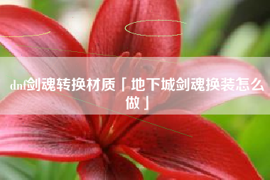 dnf剑魂转换材质「地下城剑魂换装怎么做」
