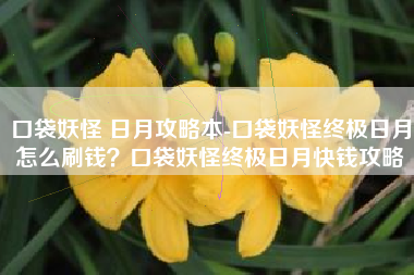 口袋妖怪 日月攻略本-口袋妖怪终极日月怎么刷钱？口袋妖怪终极日月快钱攻略