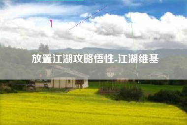 放置江湖攻略悟性-江湖维基