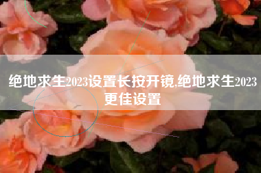 绝地求生2023设置长按开镜,绝地求生2023更佳设置