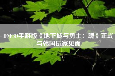 DNF3D手游版《地下城与勇士：魂》正式与韩国玩家见面