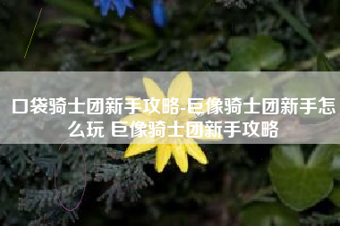 口袋骑士团新手攻略-巨像骑士团新手怎么玩 巨像骑士团新手攻略