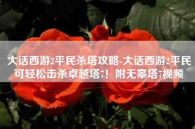 大话西游2平民杀塔攻略-大话西游2平民可轻松击杀卓越塔7！附无辜塔7视频
