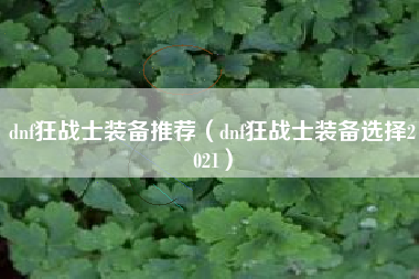 dnf狂战士装备推荐（dnf狂战士装备选择2021）