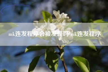 mk连发程序会被发现吗 mk连发程序