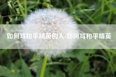 如何骂和平精英的人-如何骂和平精英