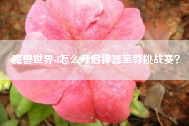 魔兽世界sf怎么开启神器至尊挑战赛？