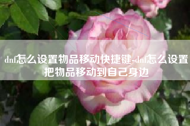 dnf怎么设置物品移动快捷键-dnf怎么设置把物品移动到自己身边