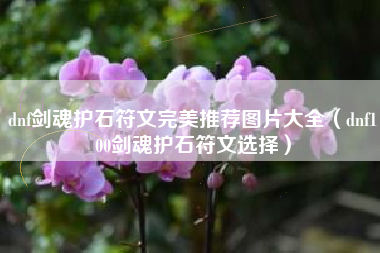 dnf剑魂护石符文完美推荐图片大全（dnf100剑魂护石符文选择）