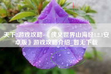 天下2游戏攻略-《侠义世界山海经1.2.1安卓版》游戏攻略介绍_暂无下载