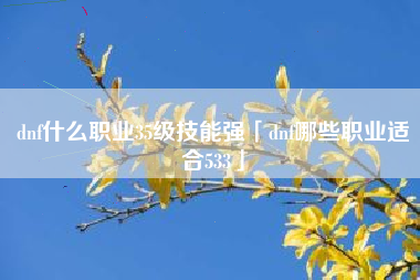 dnf什么职业35级技能强「dnf哪些职业适合533」