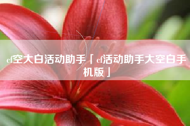 cf空大白活动助手「cf活动助手大空白手机版」