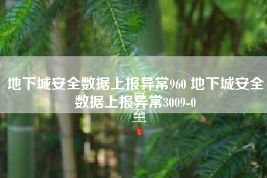 地下城安全数据上报异常960 地下城安全数据上报异常3009-0