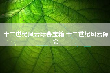 十二世纪风云际会宝箱 十二世纪风云际会