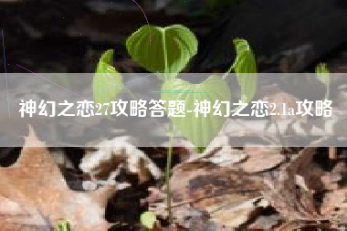 神幻之恋27攻略答题-神幻之恋2.1a攻略