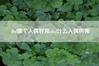 dnf哪个人偶好用,dnf什么人偶厉害