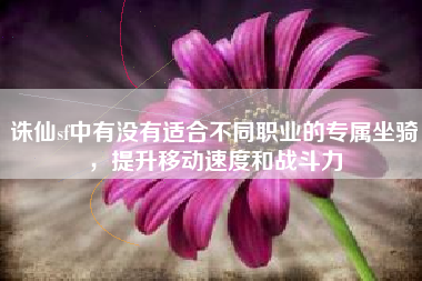 诛仙sf中有没有适合不同职业的专属坐骑，提升移动速度和战斗力