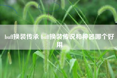 buff换装传承 buff换装传说和神器哪个好用