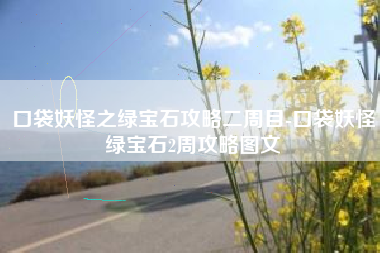口袋妖怪之绿宝石攻略二周目-口袋妖怪绿宝石2周攻略图文