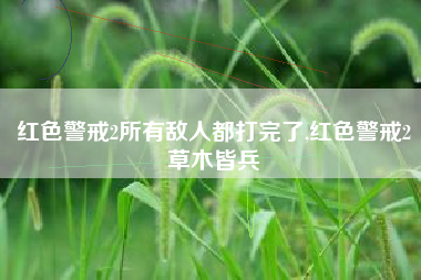 红色警戒2所有敌人都打完了,红色警戒2草木皆兵