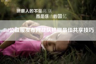 dnf公益服发布网战队格栅最佳共享技巧