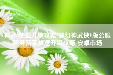 神武3快速升级攻略-梦幻神武侠V版公服服务新手快速升级攻略-安卓市场