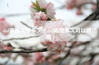 dnf离婚需要多久（dnf离婚多久可以再结婚）