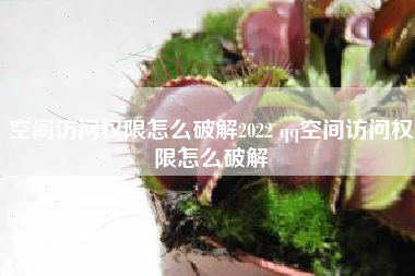 空间访问权限怎么破解2022 qq空间访问权限怎么破解