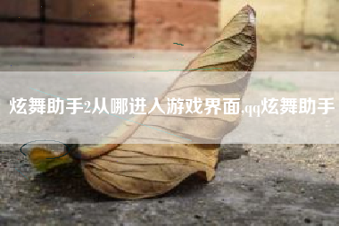 炫舞助手2从哪进入游戏界面,qq炫舞助手