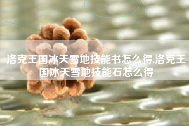 洛克王国冰天雪地技能书怎么得,洛克王国冰天雪地技能石怎么得