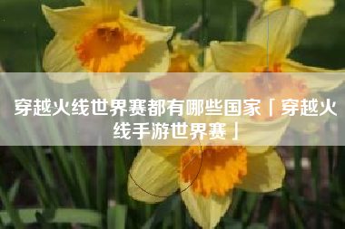 穿越火线世界赛都有哪些国家「穿越火线手游世界赛」