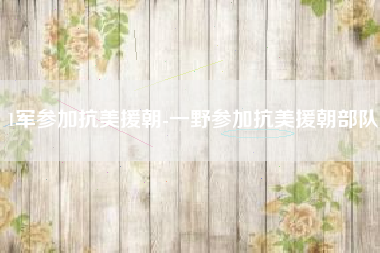 1军参加抗美援朝-一野参加抗美援朝部队