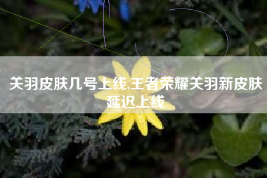 关羽皮肤几号上线,王者荣耀关羽新皮肤延迟上线