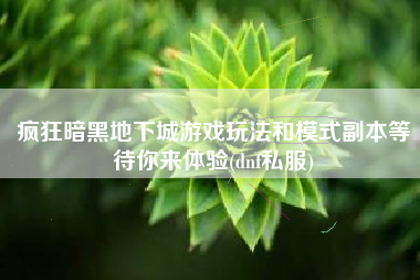疯狂暗黑地下城游戏玩法和模式副本等待你来体验(dnf私服)
