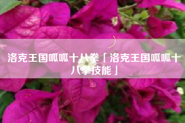 洛克王国呱呱十八拳「洛克王国呱呱十八拳技能」