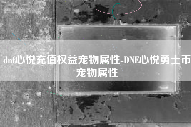 dnf心悦充值权益宠物属性-DNF心悦勇士币宠物属性