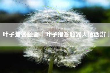叶子猪答题器「叶子猪答题器大话西游」