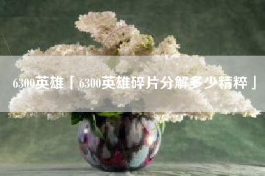 6300英雄「6300英雄碎片分解多少精粹」