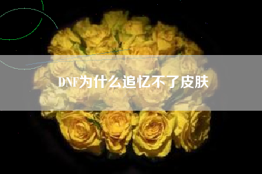 DNF为什么追忆不了皮肤