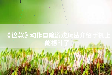 《这款》动作冒险游戏玩法介绍手机上能格斗了