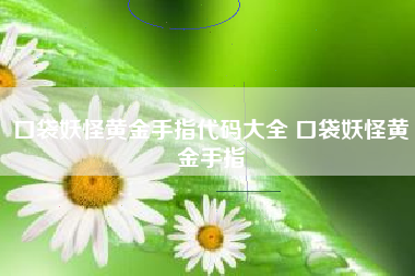 口袋妖怪黄金手指代码大全 口袋妖怪黄金手指