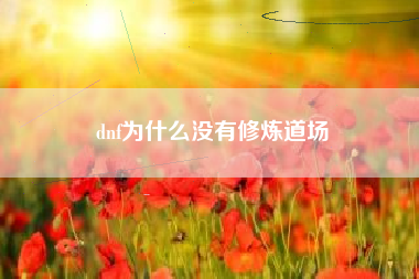 dnf为什么没有修炼道场