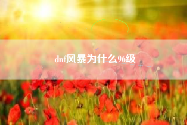 dnf风暴为什么96级