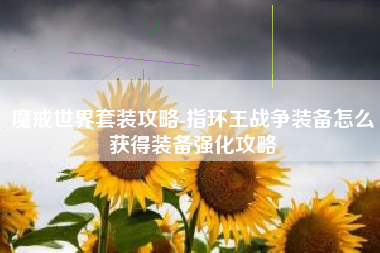 魔戒世界套装攻略-指环王战争装备怎么获得装备强化攻略