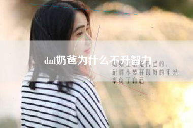 dnf奶爸为什么不升智力