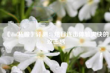 《dnf私服》评测：炫目连击体验爽快的攻击感