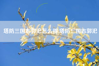 塔防三国志郭汜怎么得,塔防三国志郭汜