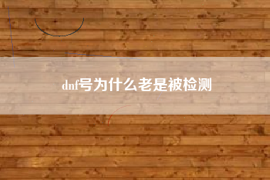 dnf号为什么老是被检测